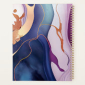 Glam液体大理石ブルーパープル金ゴールドモノグラム プランナー手帳 (裏面)