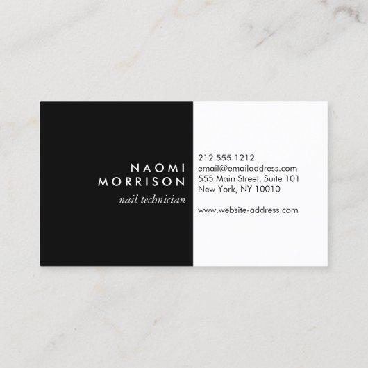 Glam爪、 ネイルスクリプト文字ピンク/黒の名刺 名刺 (裏面)