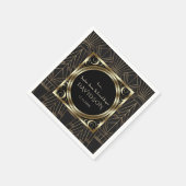 Glam王室の金ゴールドブラックアールデコ20結婚s スタンダードカクテルナプキン (角)