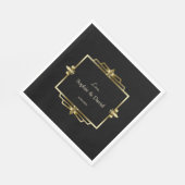 Glam王室の金ゴールドブラックアールデコ20結婚s スタンダードランチョンナプキン (角)