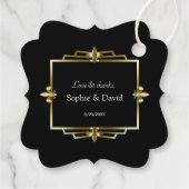 Glam王室の金ゴールドブラックアールデコ20結婚s フェイバータグ (裏面)