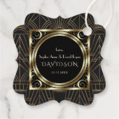 Glam王室の金ゴールドブラックアールデコ20結婚s フェイバータグ (裏面)