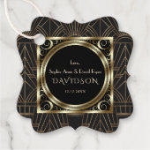 Glam王室の金ゴールドブラックアールデコ20結婚s フェイバータグ (正面)