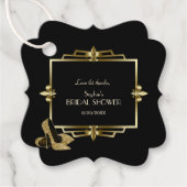 Glam王室の金ゴールドブラックアールデコ20結婚s フェイバータグ (正面)