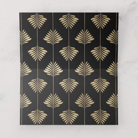 Glam王室の金ゴールドブラックアールデコ20結婚s プレイスカード (内部開封)