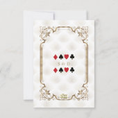 Glam王室の金ゴールドホワイトアールデコ1920結婚s 出欠カード (裏面)