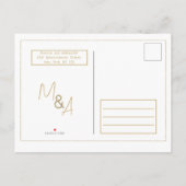 Glam白エレガント金ゴールドカレンダー日付の保存 案内ポストカード (裏面)