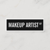 glam白黒モダン通りのサインメイクアップアーティスト スキニー名刺 (正面)