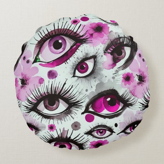 Glam目とピンクの水色の発色 ラウンドクッション (裏面)