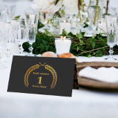 Glam神秘的な黒い金ゴールド雲ムーン結婚ズ プレイスカード