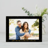 Glam紙吹雪ハッピーニューイヤー実在写真 箔シーズンカード (立ち正面)