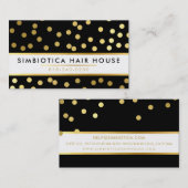 GLAM紙吹雪モダン可愛いドットパターン金ゴールドブラック 名刺 (正面/裏面)