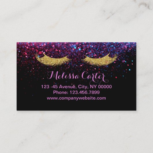 Glam美しいサロンメイクアップアーティストラッシュ拡張機能 名刺 (裏面)