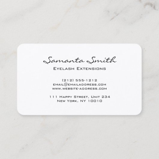 Glam美しいメイクアップアーティストまつげ&リップビジネス 名刺 (裏面)