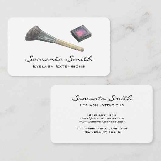 Glam美しいメイクアップアーティストまつげ&リップビジネス 名刺 (正面/裏面)