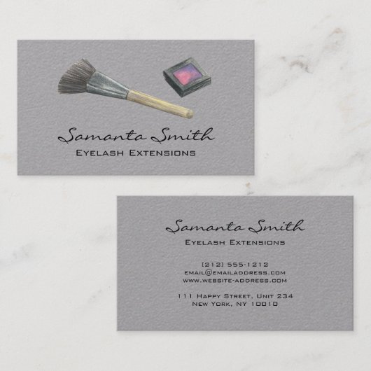 Glam美しいメイクアップアーティストまつげ&リップビジネス 名刺 (正面/裏面)