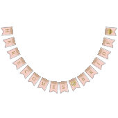 Glam花嫁ピンクの金ゴールドスパークルスプレッルシャワーパーティー バンティングフラッグ (全)