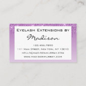 Glam薄紫パープルグリッタードリップスメイクアップまつげ 名刺 (裏面)