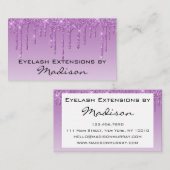 Glam薄紫パープルグリッタードリップスメイクアップまつげ 名刺 (正面/裏面)