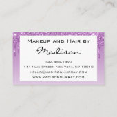 Glam薄紫パープルグリッタードリップスメイクアップアーティスト 名刺 (裏面)