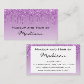 Glam薄紫パープルグリッタードリップスメイクアップアーティスト 名刺 (正面/裏面)