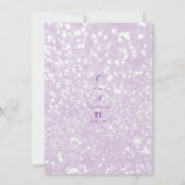 Glam薄紫ラベンダーティール（緑がかった色）大理石グリッター婚約 招待状 (裏面)