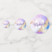 Glam薄紫金ゴールド抽象芸術絵を描トレンディーモノグラム コンフェッティ (正面)