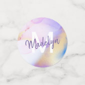 Glam薄紫金ゴールド抽象芸術絵を描トレンディーモノグラム コンフェッティ (スモール正面)