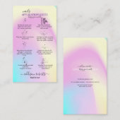 Glam虹色モダン爪、 ネイルアプリケーションガイド 名刺 (正面/裏面)