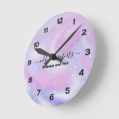 Glam虹色光輝ホログラフィック丸時計 ラウンド壁時計 (傾斜)