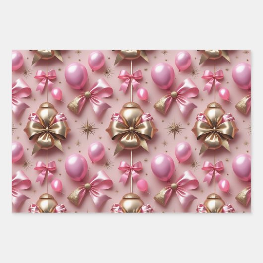 Glam誕生日パターン ラッピングペーパーシート (正面)