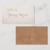Glam赤面バラ金ゴールドグリッター座席表 プレイスカード (正面/裏面)