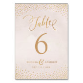 Glam赤面バラ金ゴールド書道表番号 テーブルナンバー (裏面)