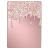 Glam赤面ピンクグリッタードリップフォイルモノグラム クリップボード (裏面)