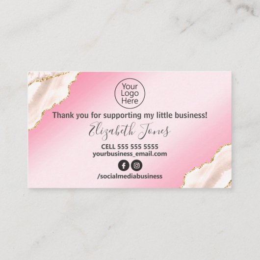 Glam赤面ピンクゲート購入ありがとう 名刺 (裏面)