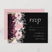 Glam赤面ピンクモダンフローラ結婚の文房具 ポストカード (正面/裏面)