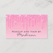 Glam赤面ピンクローズグリッタードリップスメイクアップアーティスト 名刺 (正面)