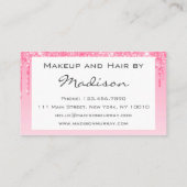 Glam赤面ピンクローズグリッタードリップスメイクアップアーティスト 名刺 (裏面)