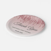 Glam赤面ピンク金ゴールドグリッターサンキューベイビーシャワー ペーパープレート (アングル)