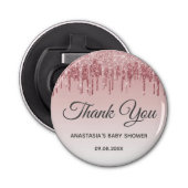 Glam赤面ピンク金ゴールドグリッターサンキューベイビーシャワー 栓抜き (正面)