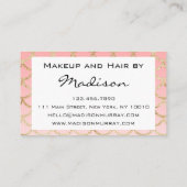 Glam赤面ピンク金ゴールドマーメイドグリッターメイクアップアーティスト 名刺 (裏面)