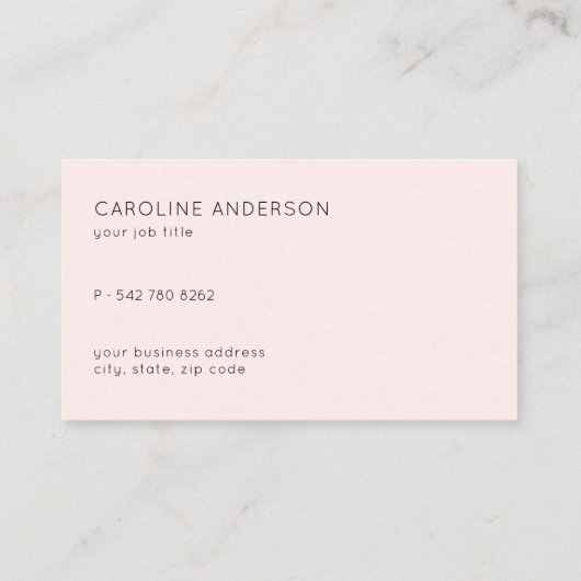 Glam金ゴールドおよびピンク抽象芸術フェミニン名刺 名刺 (裏面)