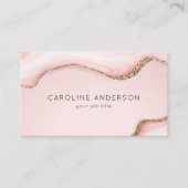 Glam金ゴールドおよびピンク抽象芸術フェミニン名刺 名刺 (正面)