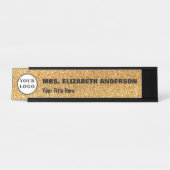 Glam金ゴールドきらめくとロゴ デスクネームプレート (正面)