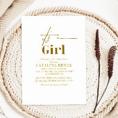Glam金ゴールドその女の子ベビーシャワー 招待状