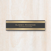 Glam金ゴールドとブラックドアのサインシンボルや象徴名プレート サインプレート (正面)