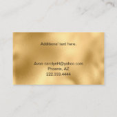 Glam金ゴールドとブラック独立担当者Avon 名刺 (裏面)