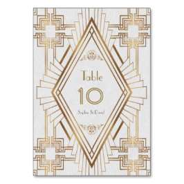 Glam金ゴールドとホワイト素晴らし・ギャツビーのテーブル番号 テーブルナンバー