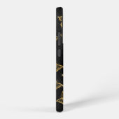 Glam金ゴールドと黒い蝶のパターン Samsung Galaxyケース (右側面)