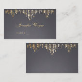 Glam金ゴールドアートデコヴィンテージウェディング座席表 プレイスカード (正面/裏面)